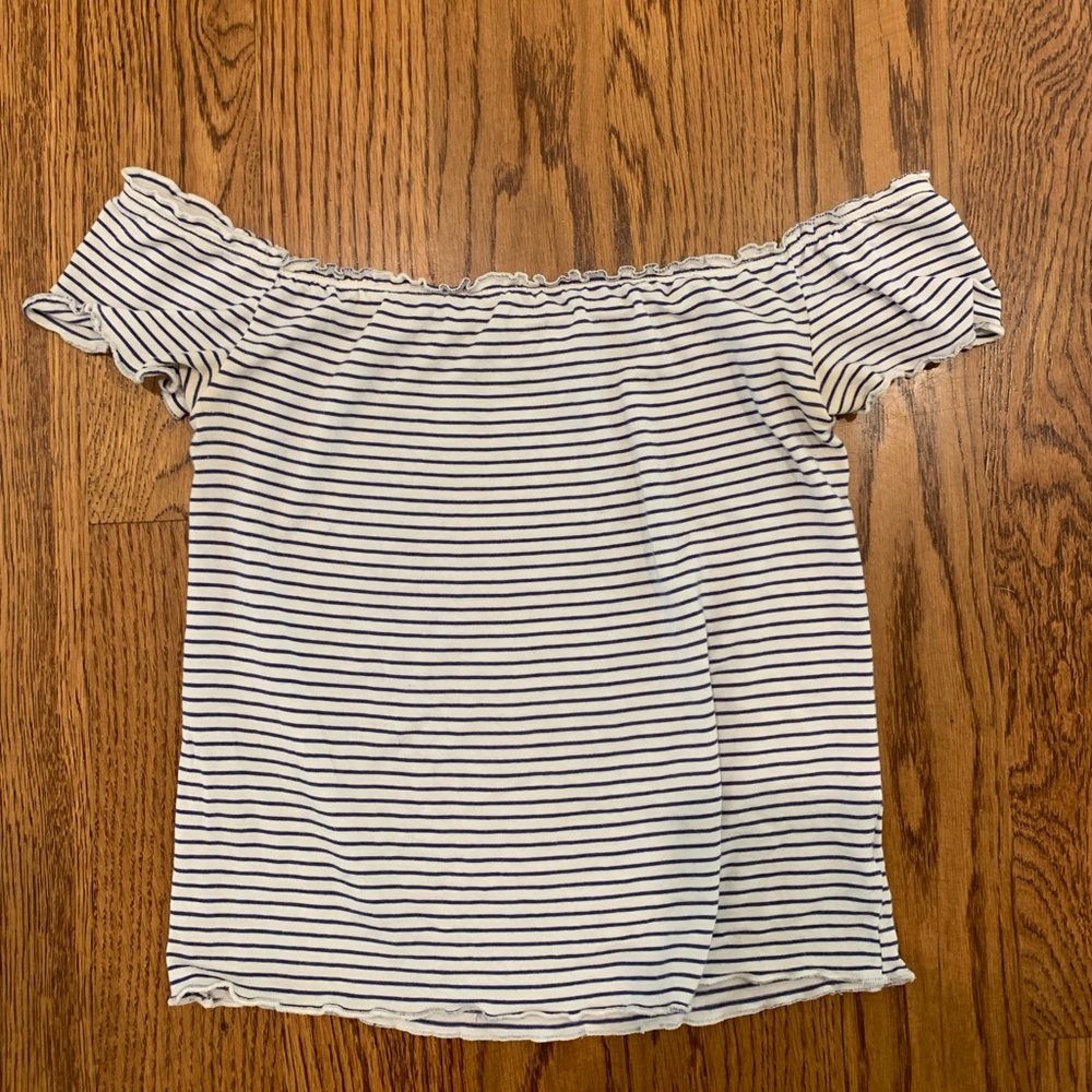 American Eagle Off the Shoulder Striped Top